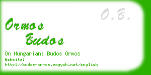 ormos budos business card